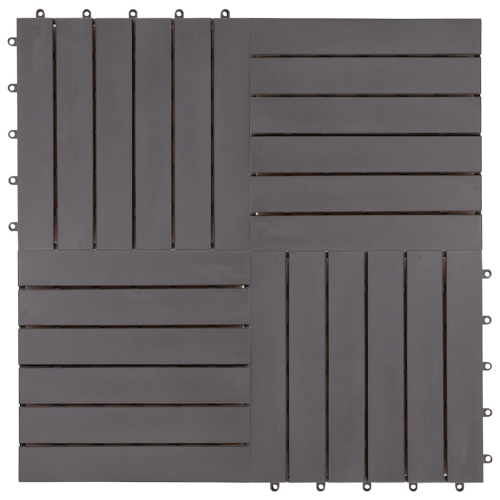 vidaXL 10 pcs Decking Tiles, 11.8"x11.8", Solid Acacia Wood, Weather Resistant and Durable, Gray
