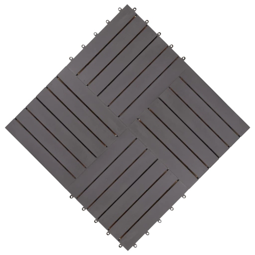 vidaXL 10 pcs Decking Tiles, 11.8"x11.8", Solid Acacia Wood, Weather Resistant and Durable, Gray