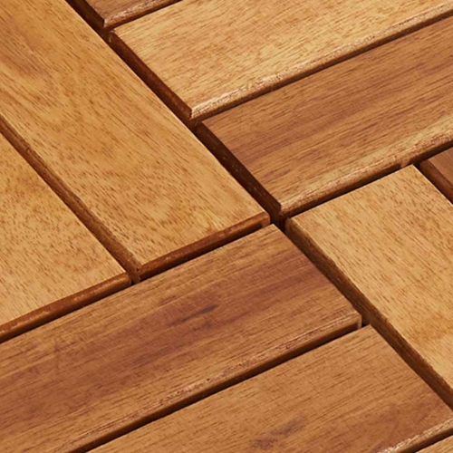 vidaXL 10 pcs Decking Tiles, 11.8"x11.8", Solid Acacia Wood, Weather Resistant, Varnished Finish