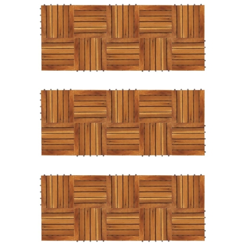 VIDAXL Decking Tiles Vertical Pattern 30 X 30 Cm Acacia Set Of 30