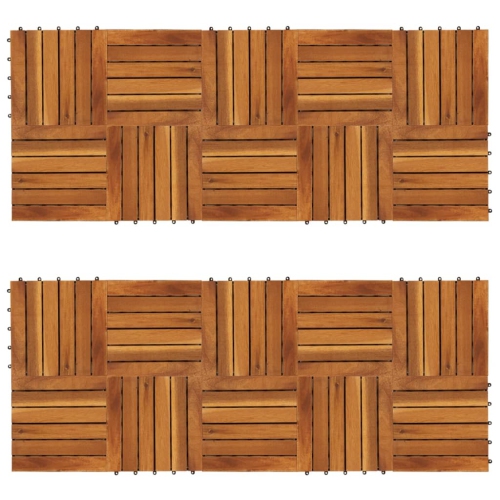 VIDAXL Decking Tiles Vertical Pattern 30 X 30 Cm Acacia Set Of 20