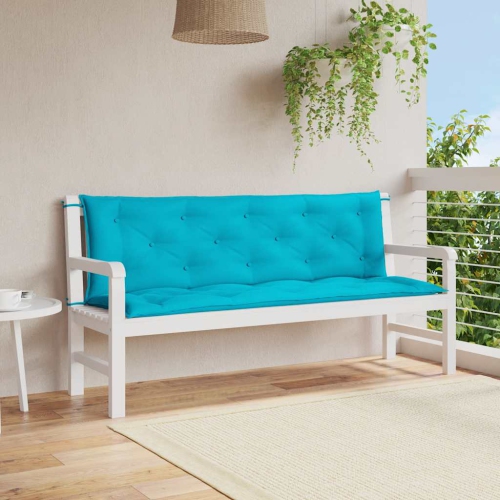 vidaXL Indoor/Outdoor Bench Cushions 2 pcs, Water-Repellent, Turquoise 59.1"x19.7"x2.8"