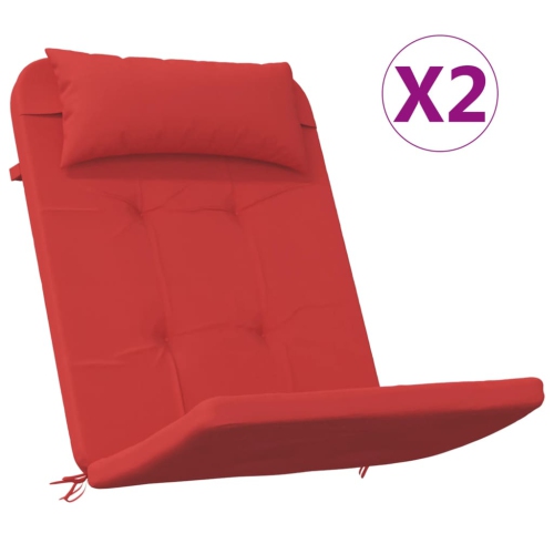 Image 1 of 10.. vidaXL Adirondack Chair Cushions 2 pcs Red Oxford Fabric