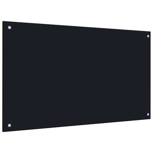 vidaXL Kitchen Backsplash Black 100 x 60 cm Tempered Glass