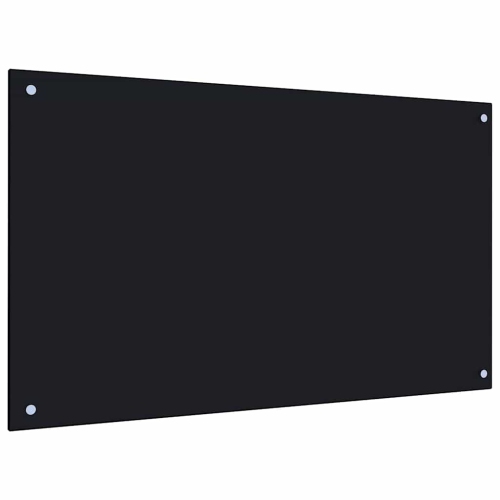 vidaXL Kitchen Backsplash Black 100 x 60 cm Tempered Glass