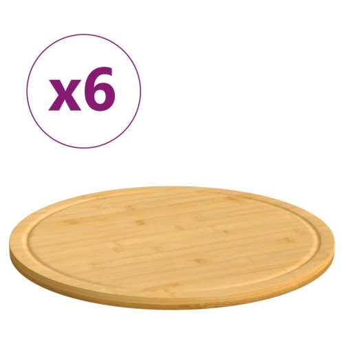 vidaXL Chopping Boards 6 pcs Ø40x1.5 cm Bamboo