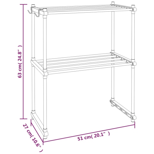 Tablette pour four à micro-ondes vidaXL, blanc, 51x27x63&nbsp;cm aluminium