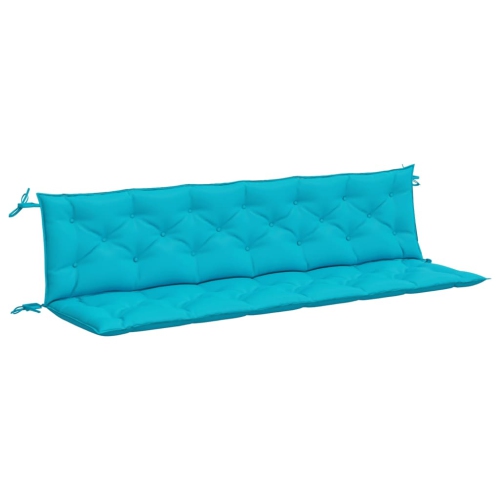 Image 1 of 7.. vidaXL Indoor/Outdoor Bench Cushions 2 pcs, Water-Repellent, Turquoise 78.7"x19.7"x2.8"