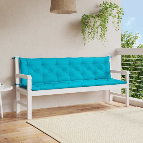 vidaXL Indoor/Outdoor Bench Cushions 2 pcs, Water-Repellent, Turquoise 78.7"x19.7"x2.8"