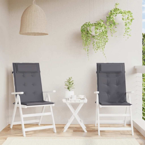 vidaXL Highback Chair Cushions 2 pcs Anthracite Oxford Fabric