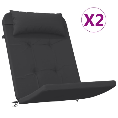 VidaXL coussins de chaise Adirondack 2 pièces en tissu Oxford noir
