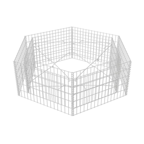 vidaXL Hexagonal Gabion Raised Bed 63"x55.1"x19.7"