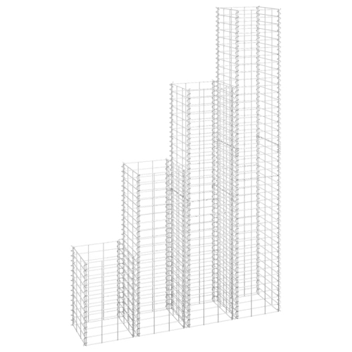 Image 1 de 7.. VidaXL Gabion lits surélevés 4 pièces 30 x 30 x 50/100/150/200&nbsp;cm fer