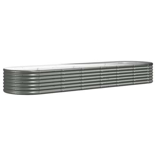 vidaXL Garden Raised Bed Galvanised Steel 296x80x36 cm Grey