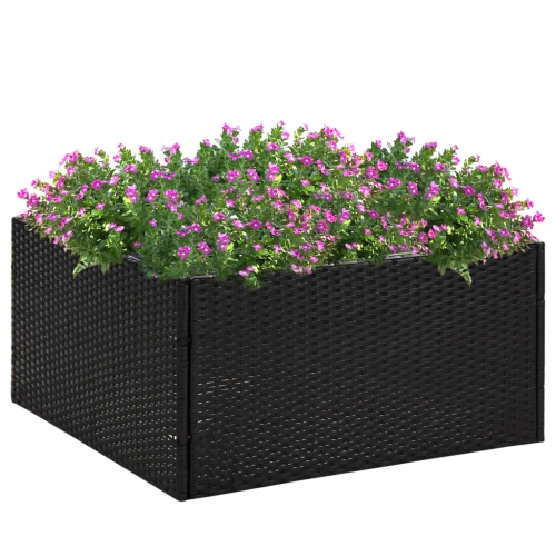 VIDAXL  Garden Planter Black 80X80X40 Cm Poly Rattan