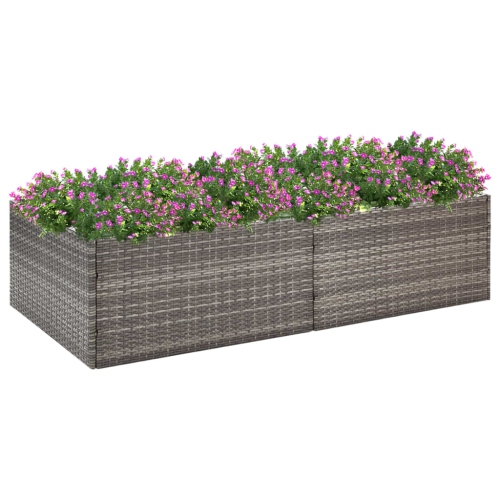 VIDAXL  Garden Planter Grey 157X80X40 Cm Poly Rattan