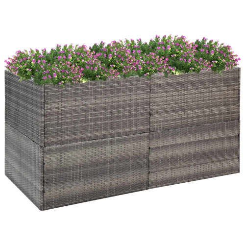 vidaXL Garden Planter Grey 157x80x80 cm Poly Rattan