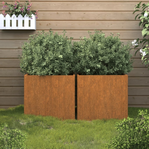 VIDAXL  Planters 2 PCs 32X30X29 Cm Corten Steel