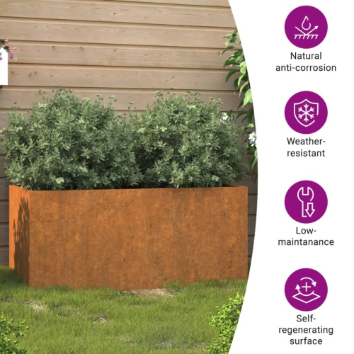 vidaXL Planter 62x30x29 cm Corten Steel