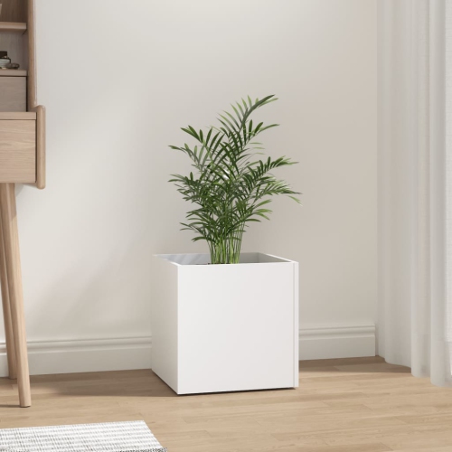 VIDAXL  Planter Box White 40X40X40 Cm Engineered Wood