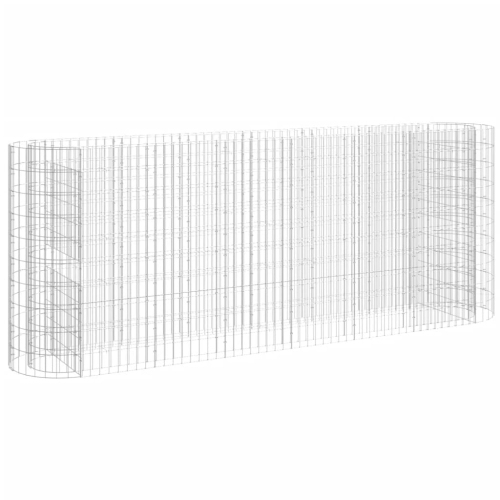 Image 1 of 6.. vidaXL Gabion Raised Bed Galvanised Iron 260x50x100 cm