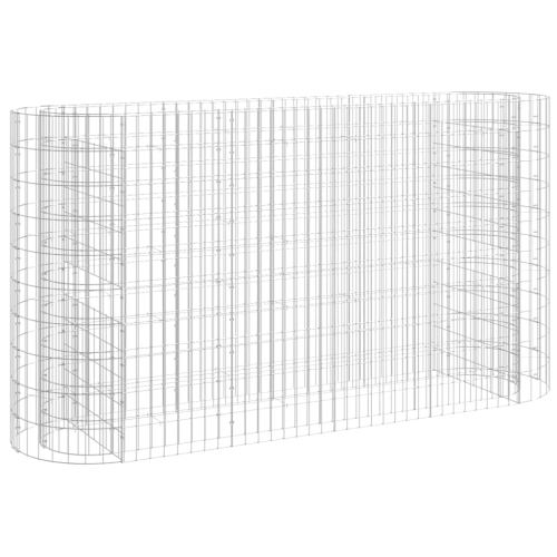 Image 1 of 6.. vidaXL Gabion Raised Bed Galvanised Iron 190x50x100 cm