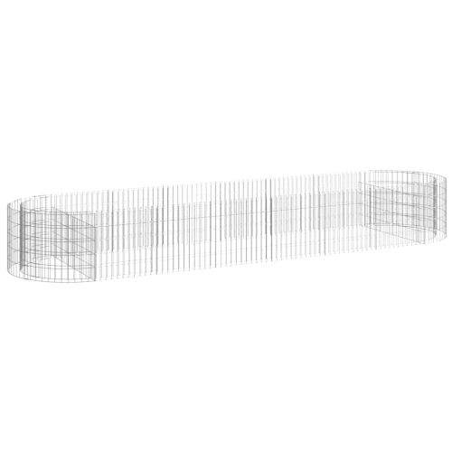 Image 1 of 6.. vidaXL Gabion Raised Bed Galvanised Iron 400x100x50 cm
