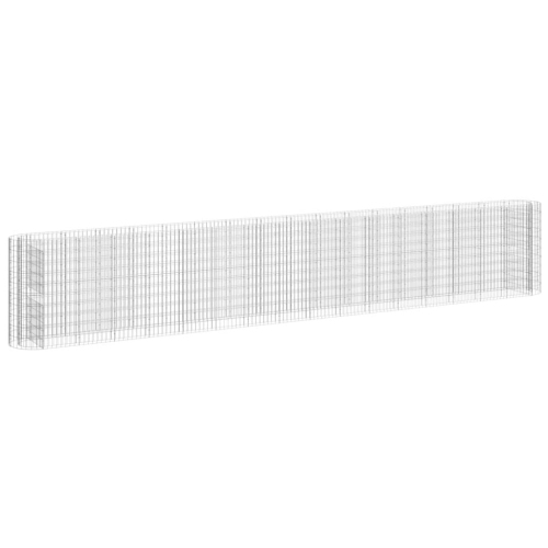 Image 1 of 6.. vidaXL Gabion Raised Bed Galvanised Iron 610x50x100 cm