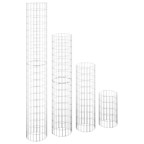 Image 1 of 6.. vidaXL Circular Gabion Raised Beds 4 pcs Ø30x50/100/150/200 cm