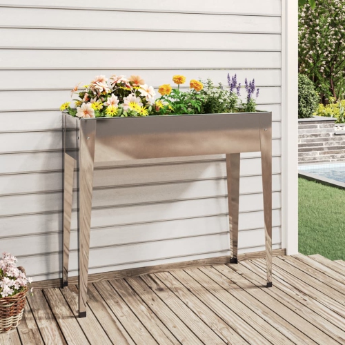 VIDAXL  Garden Planter 100.5X40.5X90 Cm Galvanised Steel