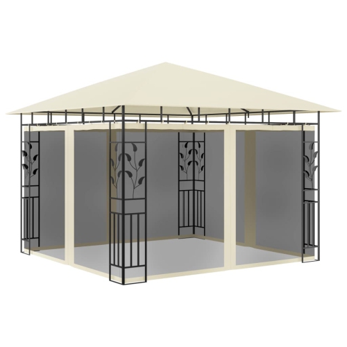 VIDAXL  Gazebo With Mosquito Net 3X3X2.73 M Cream 180 G/m²