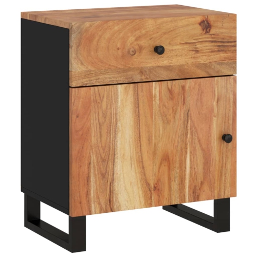 vidaXL Bedside Cabinet 50x33x60 cm Solid Wood Acacia&Engineered Wood