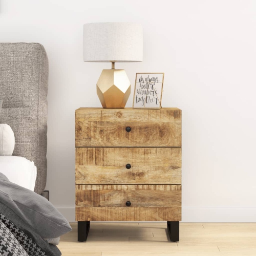 vidaXL Bedside Cabinet 50x33x62 cm Solid Wood Mango&Engineered Wood