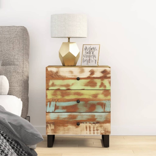 vidaXL Bedside Cabinet 50x33x62cm Solid Wood Reclaimed&Engineered Wood
