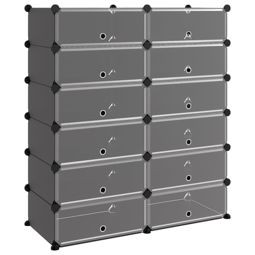 VIDAXL  Shoe Rack Black 94.5X36.5X106 Cm Pp