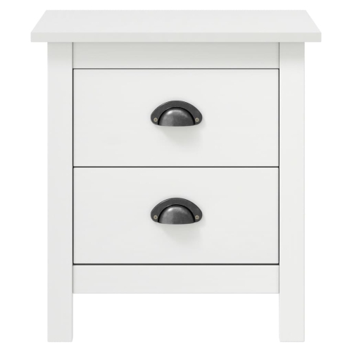 vidaXL Bedside Cabinet Hill 2 pcs White 46x35x49.5 cm Solid Pine Wood