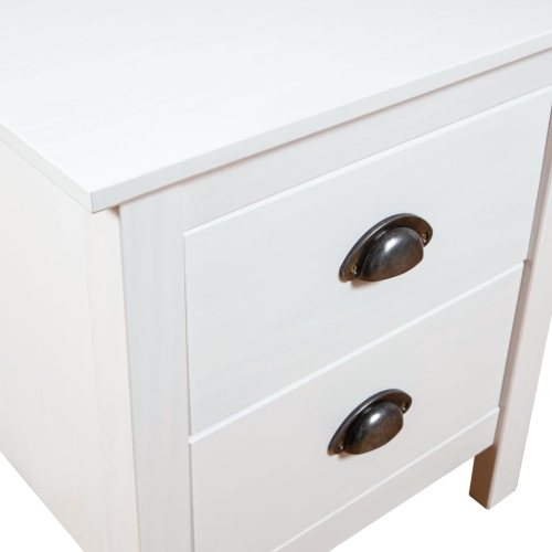 vidaXL Bedside Cabinet Hill 2 pcs White 46x35x49.5 cm Solid Pine Wood