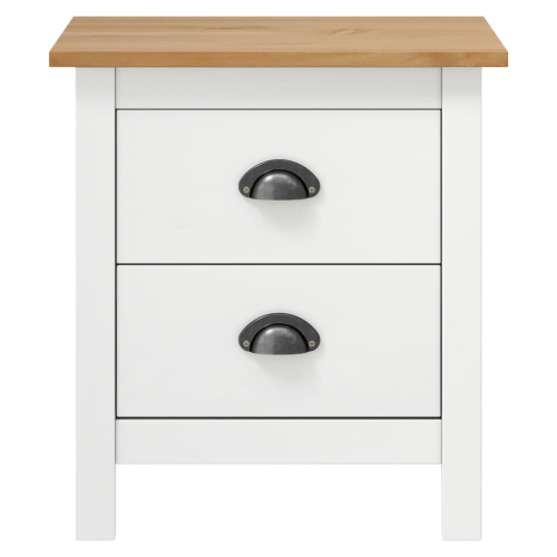 vidaXL Bedside Cabinet Hill 2 pcs White 46x35x49.5 cm Solid Pine Wood