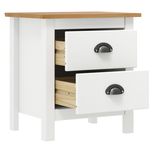 vidaXL Bedside Cabinet Hill 2 pcs White 46x35x49.5 cm Solid Pine Wood