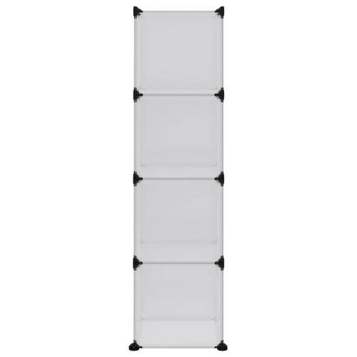 vidaXL Storage Cube Organiser with 12 Cubes and Doors Transparent PP