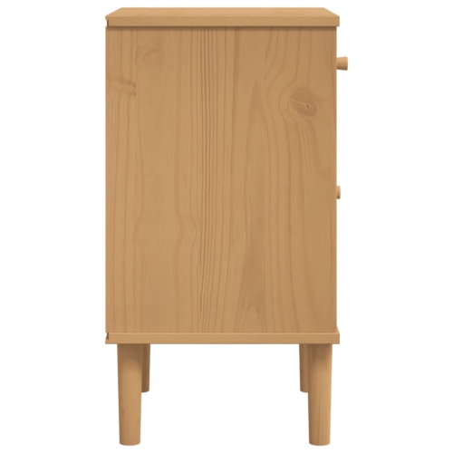 vidaXL Bedside Cabinet SENJA Rattan Look Brown 40x35x65 cm Solid Wood Pine