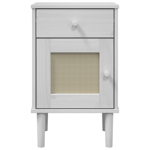 vidaXL Bedside Cabinet SENJA Rattan Look White 40x35x65 cm Solid Wood Pine