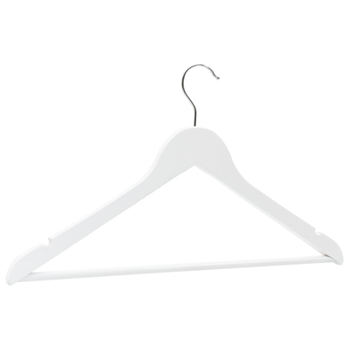 vidaXL 100 pcs Clothes Hanger Set Non-slip White Hardwood
