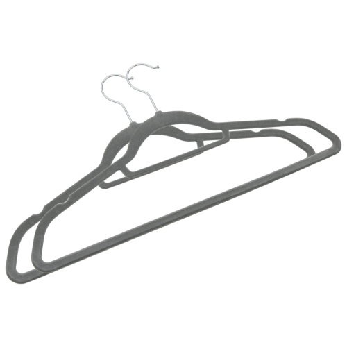 vidaXL 100 pcs Clothes Hanger Set Anti-slip Grey Velvet