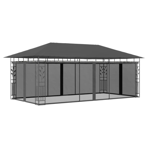 VIDAXL  Gazebo With Mosquito Net 6X3X2.73 M Anthracite