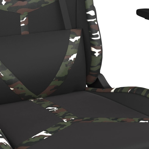 Fauteuil de jeu avec repose-pieds en similicuir noir et camouflage VidaXL