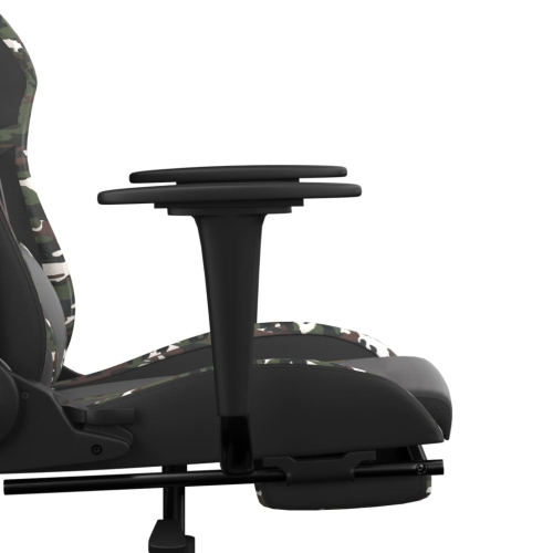 Fauteuil de jeu avec repose-pieds en similicuir noir et camouflage VidaXL