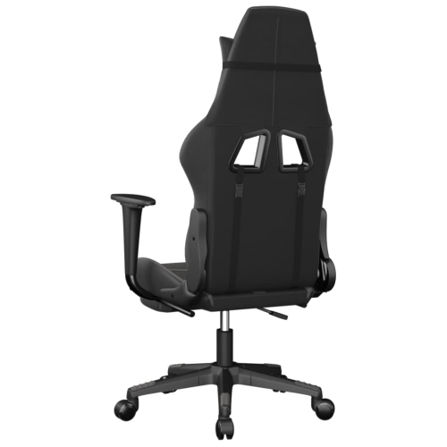 vidaXL Gaming Chair with Footrest Black and Grey Faux Leather