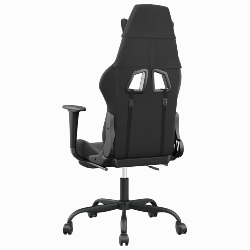 vidaXL Gaming Chair with Footrest Black and Grey Faux Leather