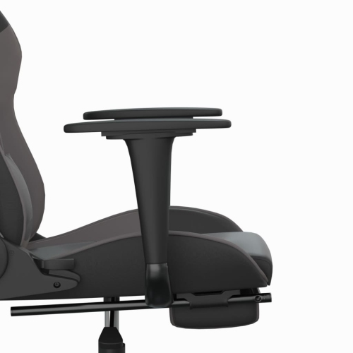 vidaXL Gaming Chair with Footrest Black and Grey Faux Leather